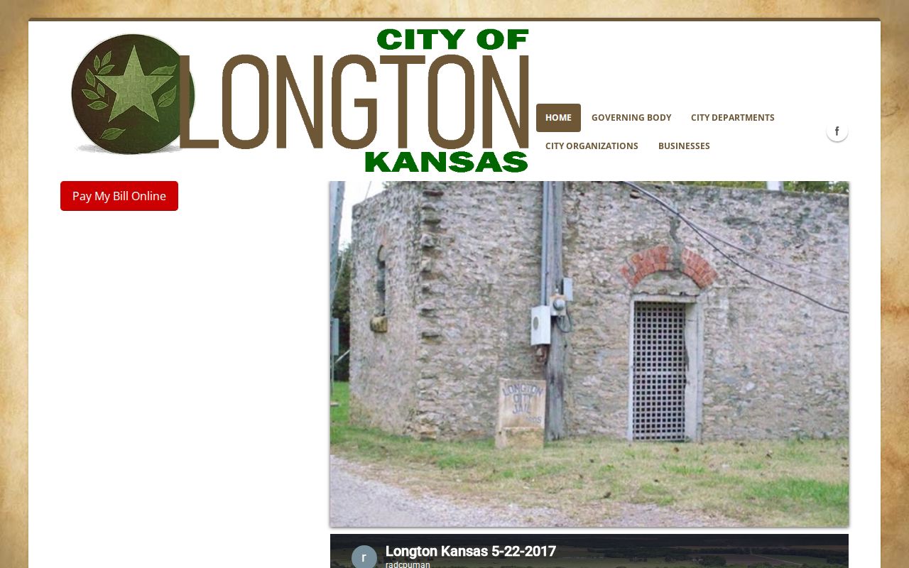 Official City of Longton website showing municipal information rather than an arrest or mugshot feed